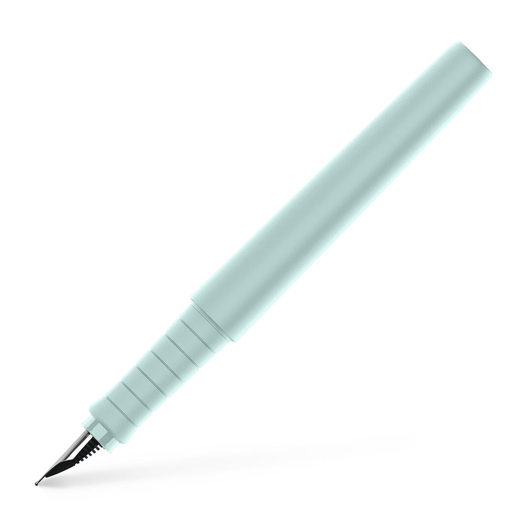 Imagen 0 de Pluma estilográfica Poly Pen trazo F Faber-Castell azul caribe.