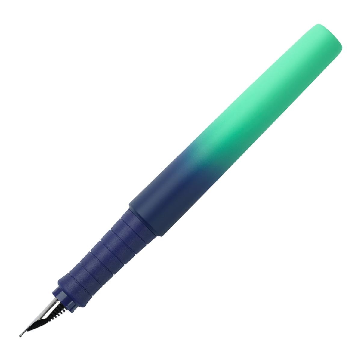 Imagen 0 de Estilográfica Poly Pen, trazo M, tinta azul borrable, Faber-Castell cuerpo color Buzzing blue