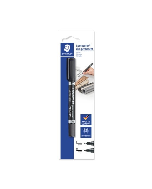 Imagem 0 de Marcador de Dupla Ponta para Escrever e Marcar Lumocolor Permanent Duo 348 Staedtler Preto