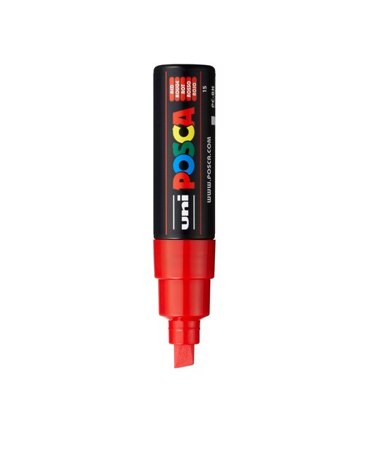 Uni Posca Marcador de Pintura Base de Água 8,0 mm Vermelho Vermelho-1