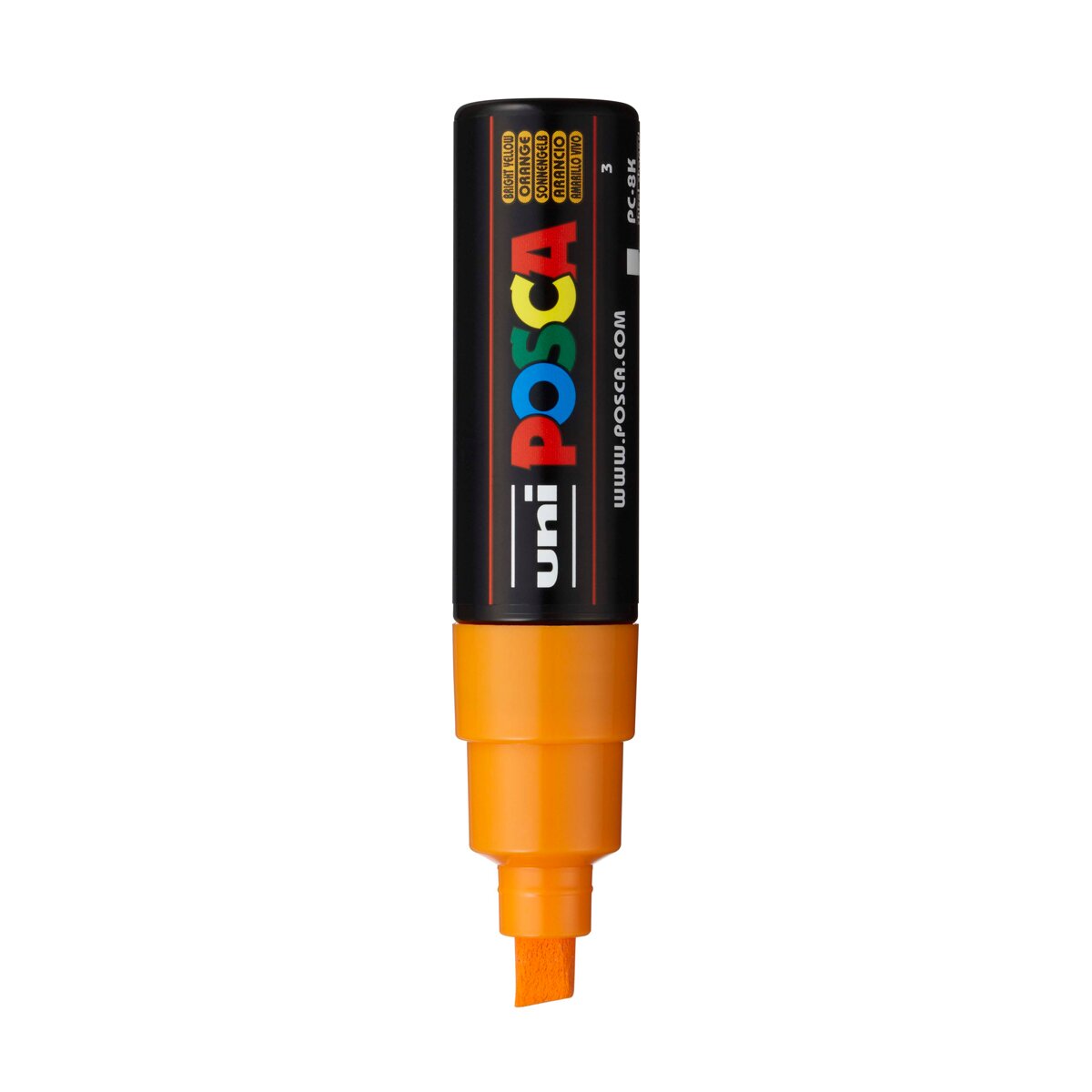 Uni Posca Marcador de Pintura Base de Água 8,0 mm Amarelo Vivo Amarelo-2