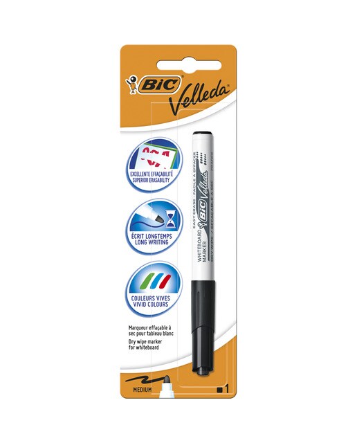 Imagem 0 de Pack de 1 marcador de quadro branco Velleda 1741 Ponta Média preto
