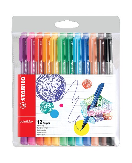 Imagen 0 de Pack de 12 Rotuladores Punta Fina Premium pointMax STABILO Multicolor