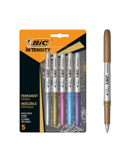 Pack 5 Marcadores Permanentes Marking Metallic BIC 1