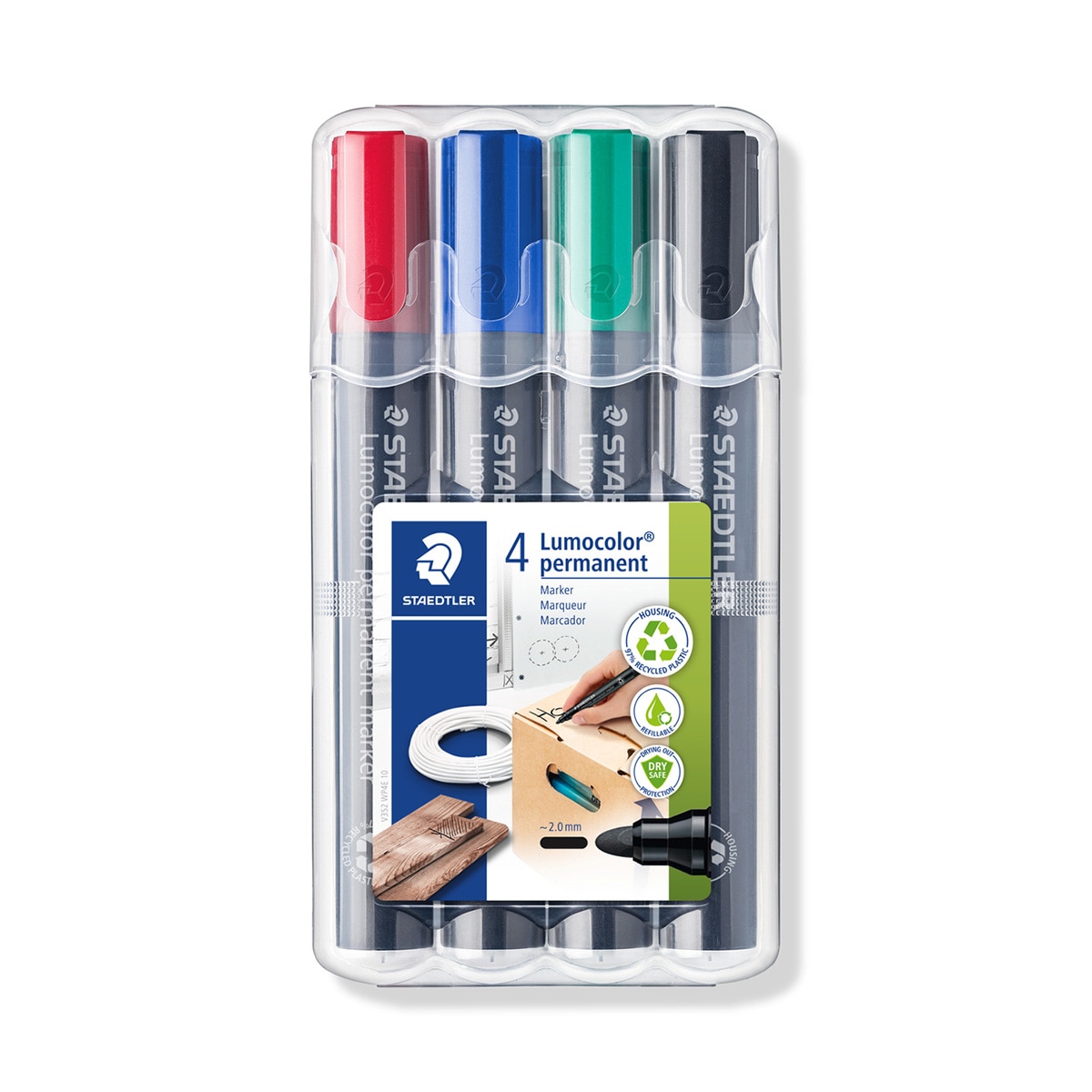 4 Marcadores Permanentes Lumocolor Staedtler Multicolor 1
