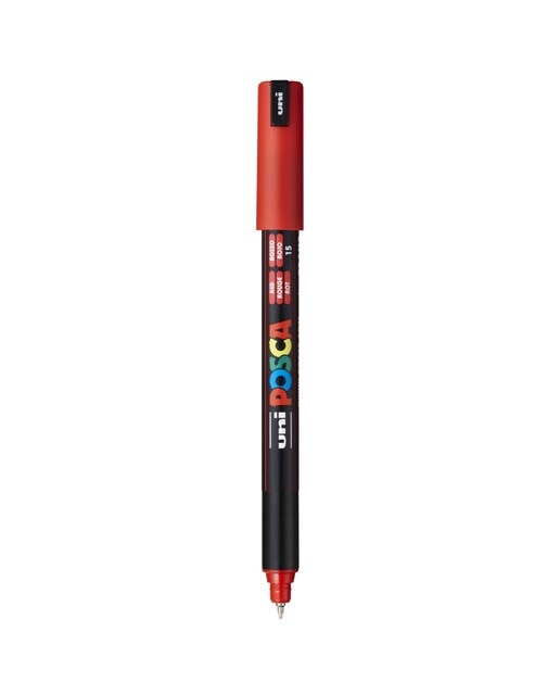 Marcador de Pintura Base Uni Posca de Água 0,4 Mm Vermelho Vermelho-1