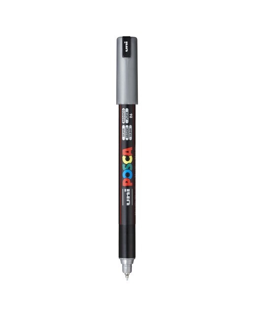 Marcador de Pintura Base Uni Posca de Água 0,4 Mm Prateado Prata-1