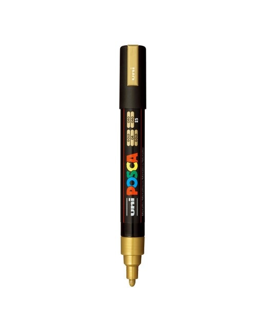 Marcador de Pintura Base Uni Posca de Água 1,8-2,5 Mm Dourado Ouro-1