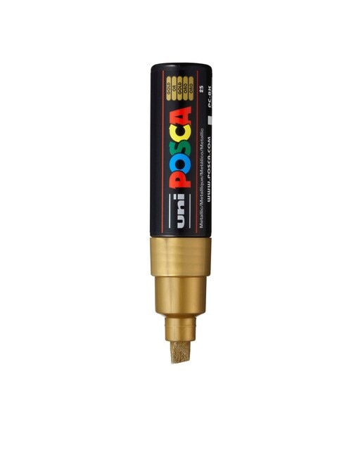 Imagem 0 de Marcador de Pintura Base Uni Posca de Água 8,0 Mm Dourado Metálico