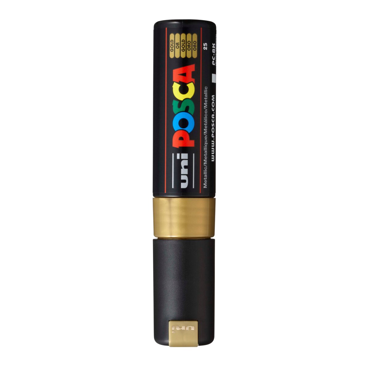 Marcador De Pintura Base Uni Posca Al Agua 8,0 Mm. Oro Metálico Oro-2