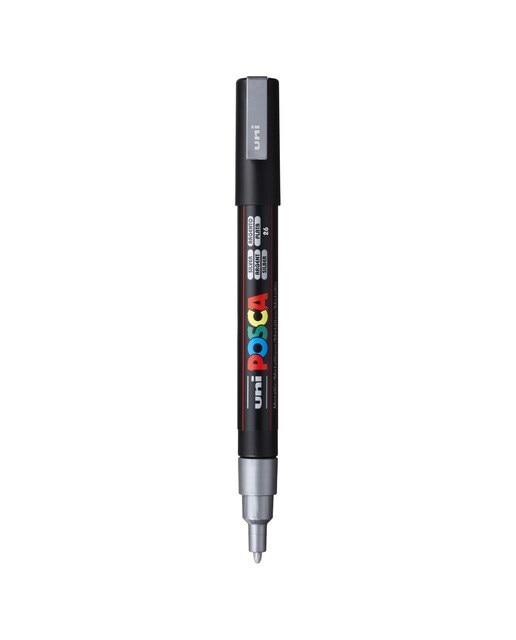 Marcador de Pintura Base Uni Posca de Água 0,9-1,3 Mm Prateado Prata-1