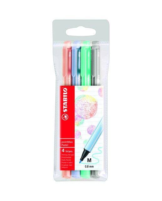 Pack de 4 Rotuladores Punta Fina Premium pointMax STABILO Multicolor Pastel Multicolor-1