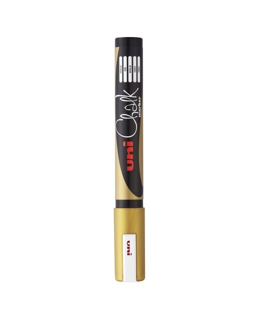 Marcador de Giz Líquido Uni Chalk 1,8-2,5 mm Dourado Ouro-1