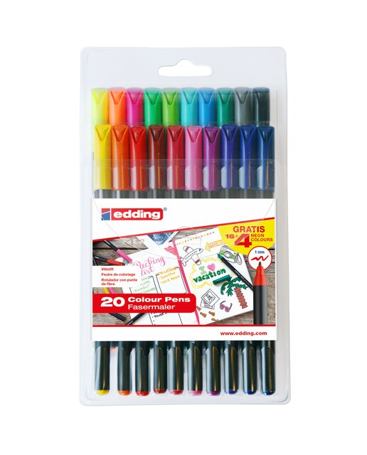 Estojo de 20 unidades (16 + 4 Grátis) Marcadores 1200 Edding Multicolor Multicolor-1