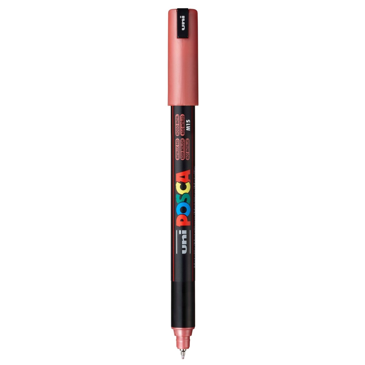 Uni Posca Marcador de Pintura Base Agua 0,4 mm Rojo Metálico Rojo Metálico-2