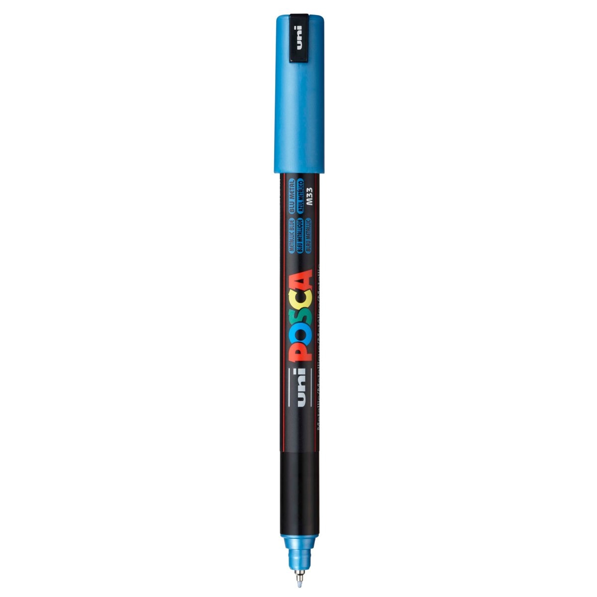 Uni Posca Marcador de Pintura Base de Água 0,4 mm Azul Metálico Azul Metálico-2