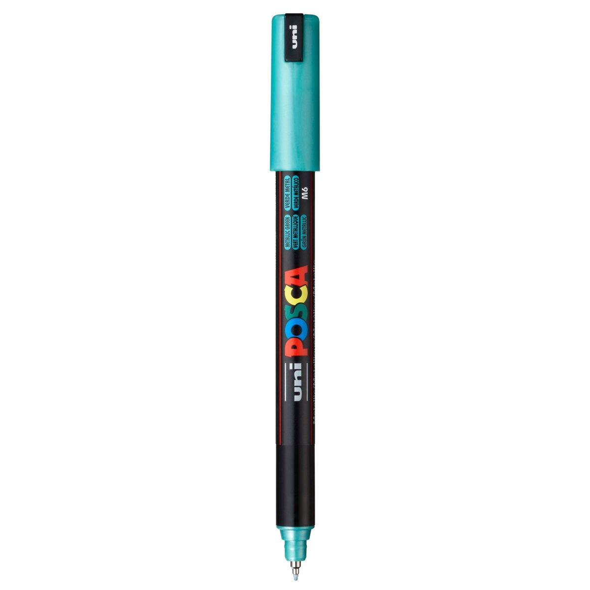 Uni Posca Marcador de Pintura Base de Água 0,4 mm Verde Metálico Verde-2