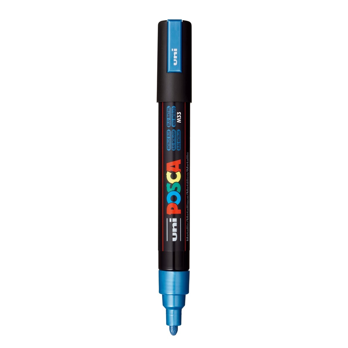 Marcador de Pintura Base al Agua 1,8-2,5 mm Uni Posca Azul Metálico Azul Metálico-2