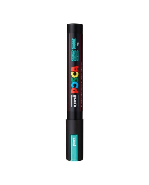 Uni Posca Marcador de Pintura Base de Água 1,8-2,5 mm Verde Metálico Verde-1