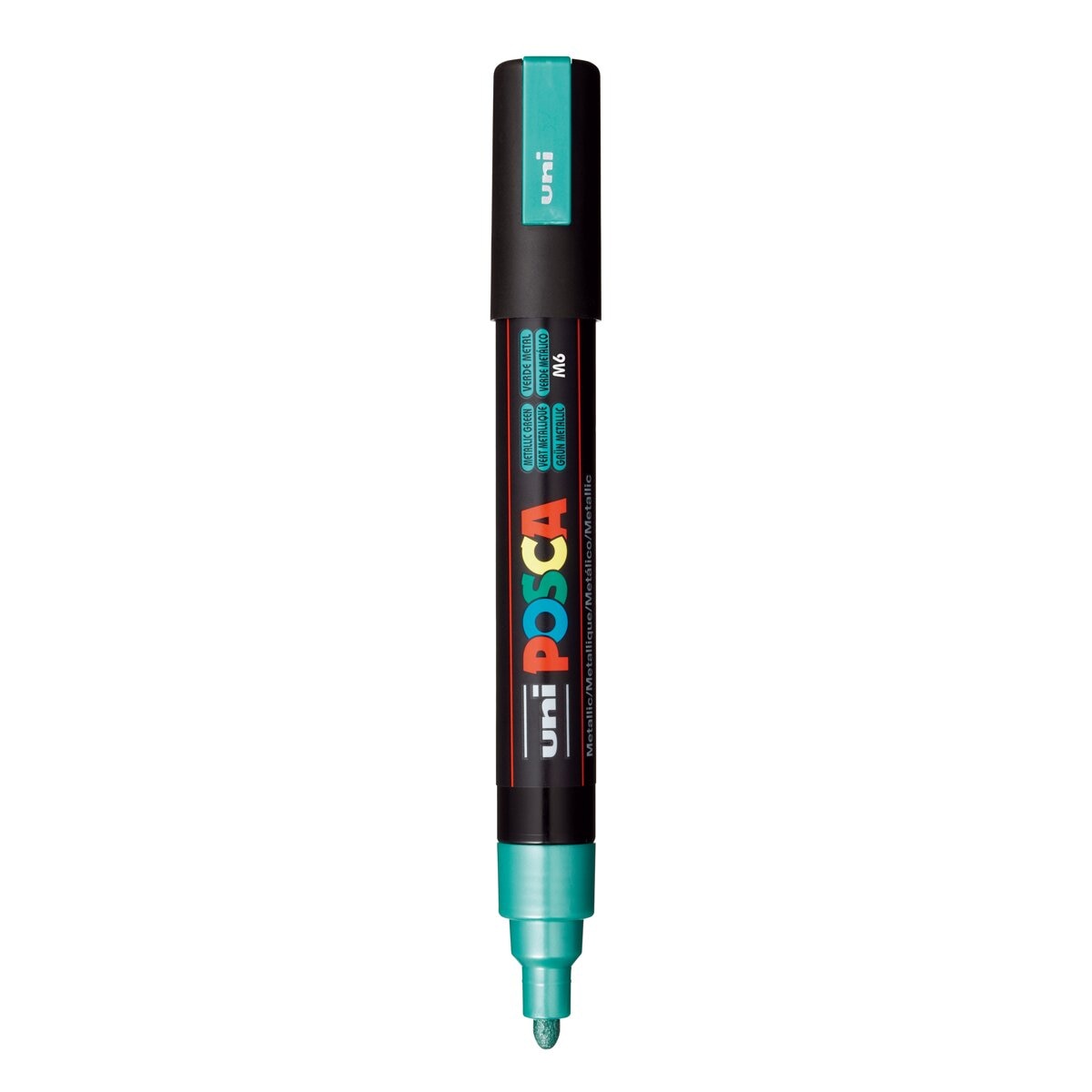 Uni Posca Marcador de Pintura Base de Água 1,8-2,5 mm Verde Metálico Verde-2