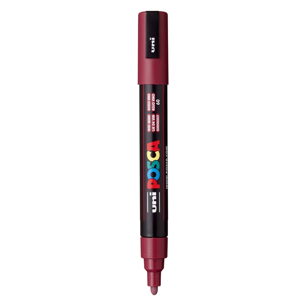 Uni Posca Marcador de Pintura Base de Água 1,8-2,5 mm Vermelho Vinho Vermelho-vinho-2