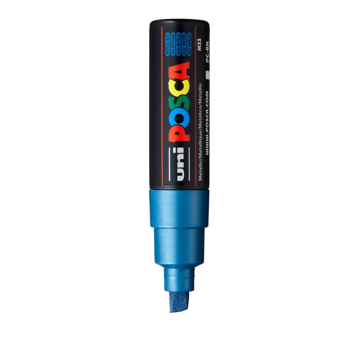 Uni Posca Marcador de Pintura Base de Água 8,0 mm Azul Metálico Azul Metálico-2