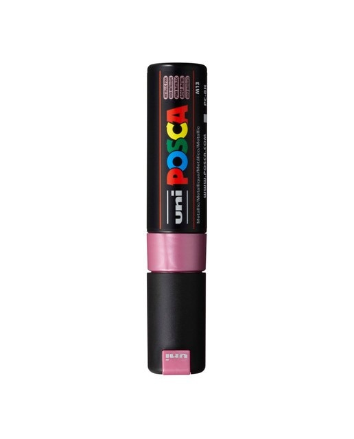 Uni Posca Marcador de Pintura Base de Água 8,0 mm Rosa Metálico Rosa-1