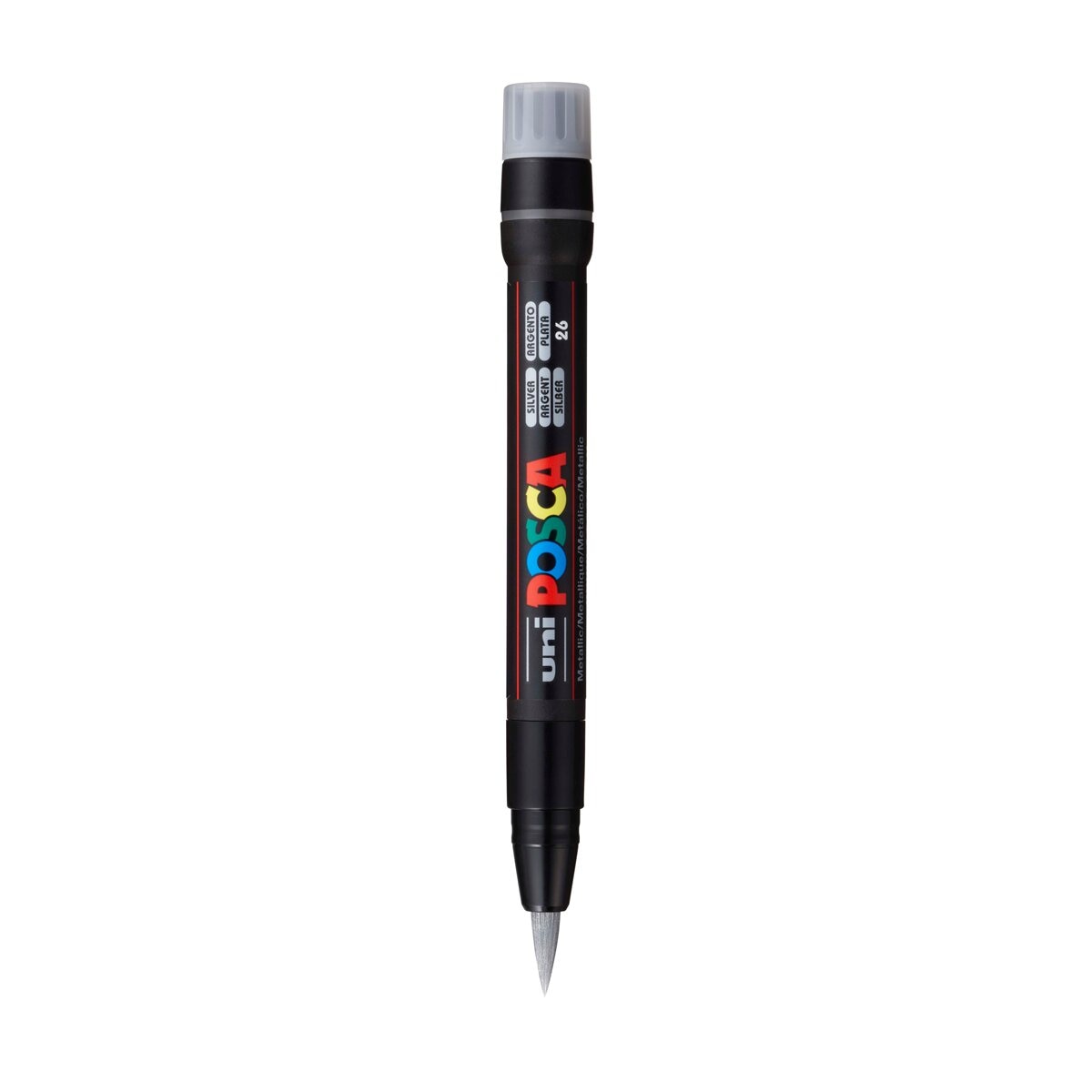 Uni Posca Marcador de Pintura Base de Água Ponta de Pincel Prateado Prata-2