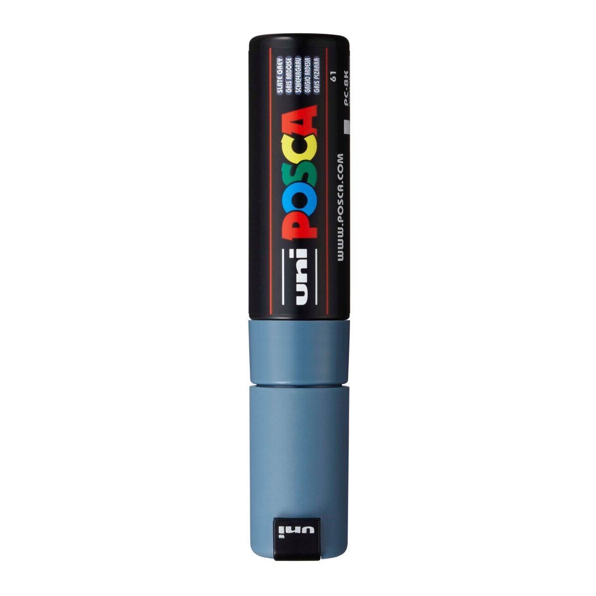 Uni Posca Marcador de Pintura Base de Água 8,0 mm Cinzento Ardósia Cinza Quadro-2