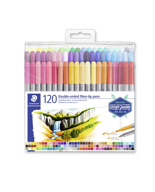 Pack de 120 canetas de feltro de ponta dupla 1