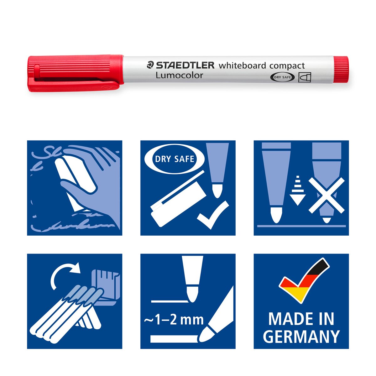 Estojo de 6 Marcadores Ardósia Branca Lumocolor® Whiteboard Compact 341 3