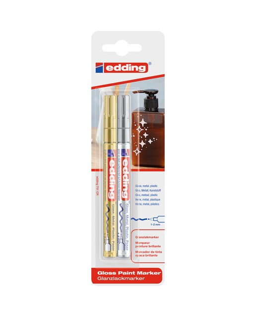 Pack 2 Marcadores 751 Edding Oro y Plata Multicolor-1