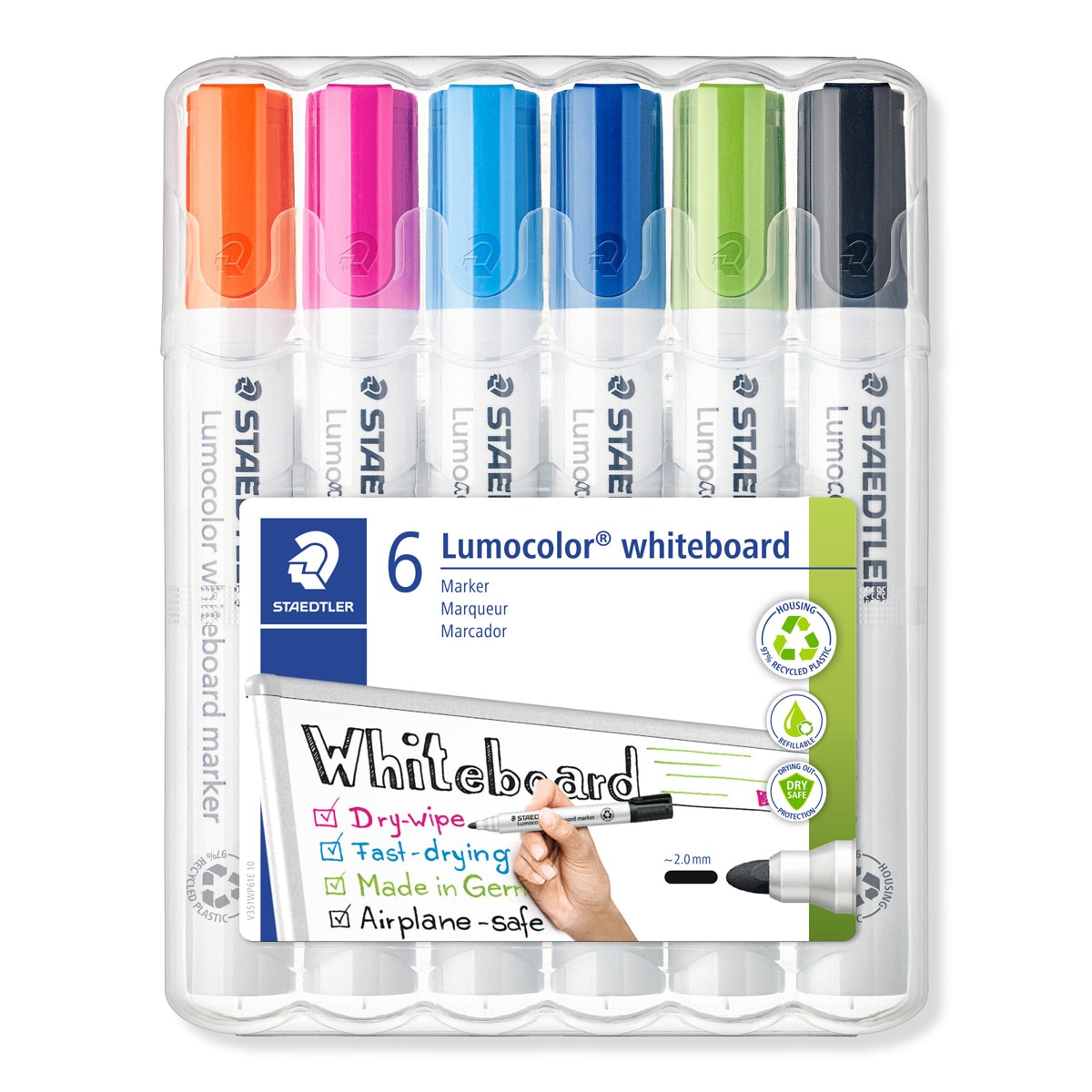 Pack com 6 Marcadores de Quadro Branco - Multicolor Multicolor-1