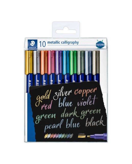 Imagem 0 de Pack de 10 Marcadores Metalizados de Caligrafia - Multicolor