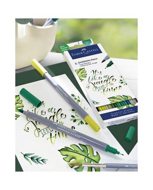 Estojo 6 Marcadores Ponta Dupla Aguarelável GoldFaber Aqua Dual Marker - Multicolor 4