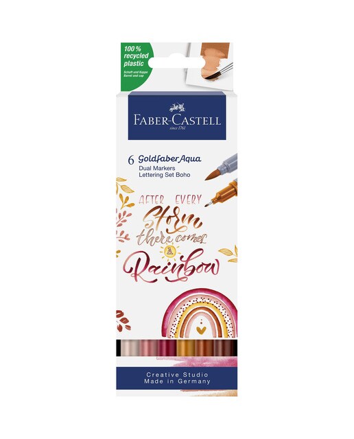 Estojo 6 Marcadores Ponta Dupla Aguarelável GoldFaber Aqua Dual Marker - Multicolor 1