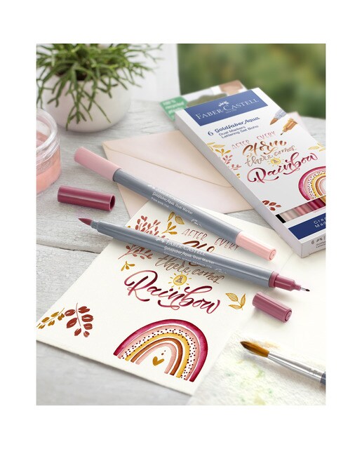 Estojo 6 Marcadores Ponta Dupla Aguarelável GoldFaber Aqua Dual Marker - Multicolor 4