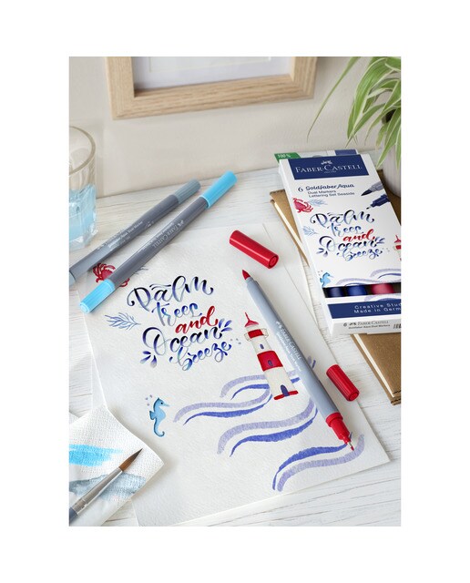 Pack 6 Rotuladores Doble Punta Acualerable GoldFaber Aqua Dual Marker Faber-Castell Multicolor 3
