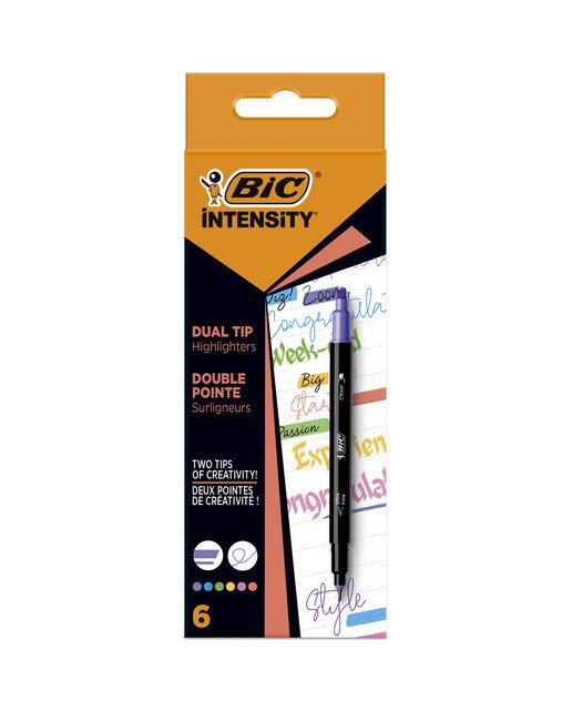 Marcadores Highlighter 2 em 1 de Ponta Dupla e uma Ponta Biselada Dual Tip Intensity 0,4 mm - Cores Pastel 1