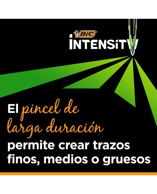 12 Rotuladores de Lettering colores pastel y classic, de doble punta fina y pincel BIC Intensity Multicolor-6