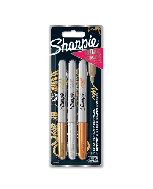 Pack de 3 Marcadores Permanentes Metallic - Ouro/Prata/Bronze Multicolor-1