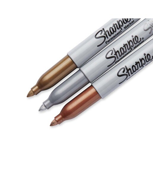 Pack de 3 Marcadores Permanentes Metallic - Ouro/Prata/Bronze Multicolor-2