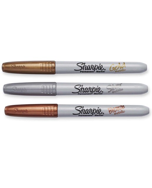 Pack de 3 Marcadores Permanentes Metallic - Ouro/Prata/Bronze Multicolor-3