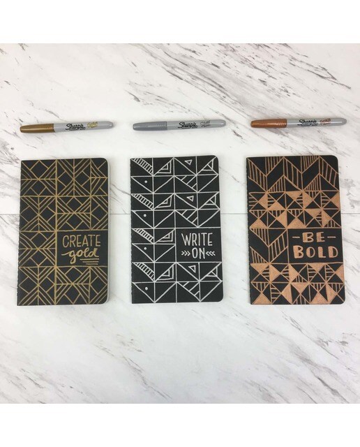 Pack de 3 Marcadores Permanentes Metallic - Ouro/Prata/Bronze Multicolor-5
