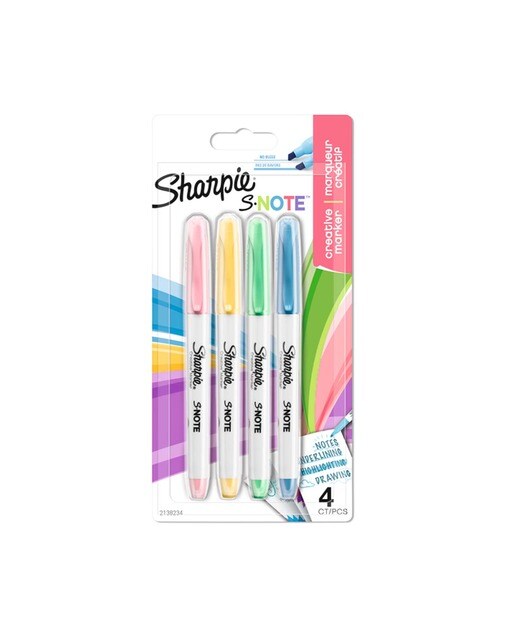 Imagem 0 de Pack de 4 Marcadores Fluorescentes Note - Multicolor