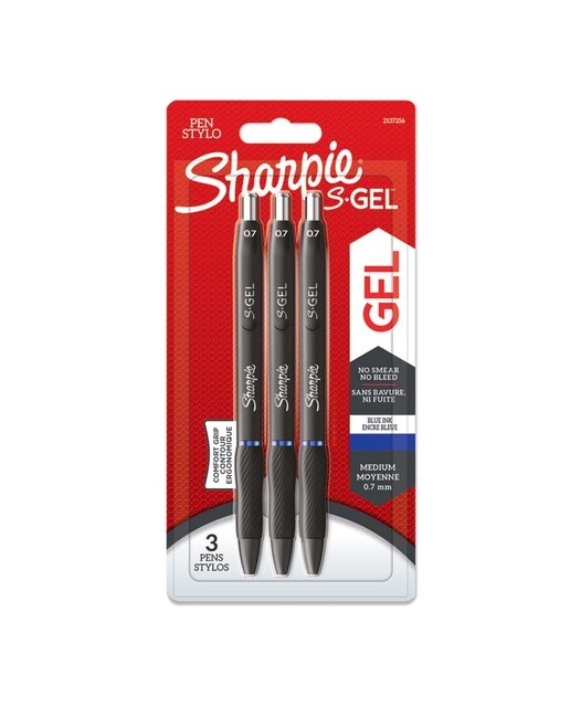 Pack de 3 bolígrafos gel Sharpie gel tinta azul Azul-1