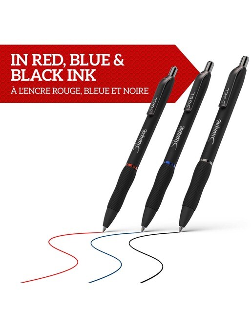 Pack de 3 bolígrafos gel Sharpie gel tinta azul Azul-5