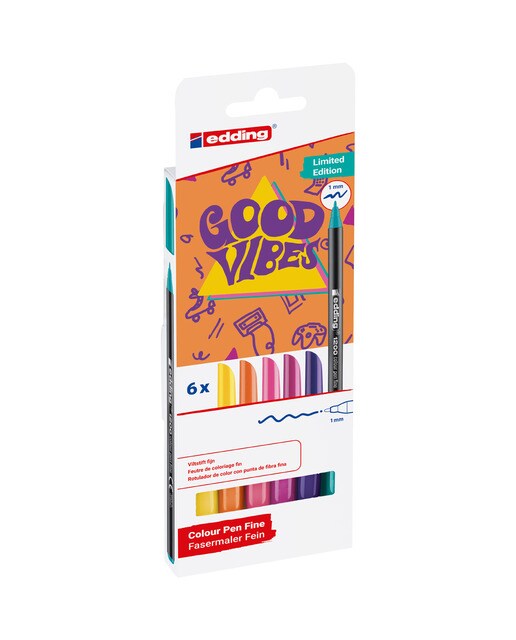 Pack 6 unidades punta fibra 1 mm 1200 Good Vibes Edding multicolor Multicolor-2