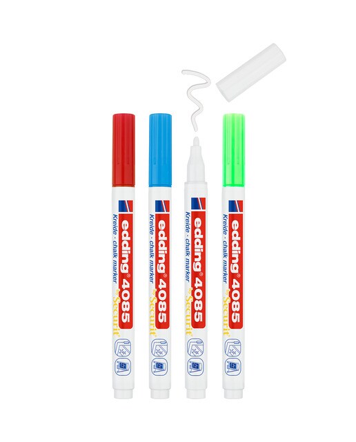 Pack 4 Marcadores de Giz Ponta Redonda 4085 1-2 mm - Cores Básicas Multicolor-2