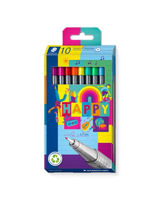 Canetas de Feltro de Ponta Fina Triplus Fineliner Happy - Multicolor Multicolor-1